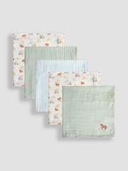 JoJo Maman Bébé 5-Pack Embroidered Muslins - Image 3 of 5
