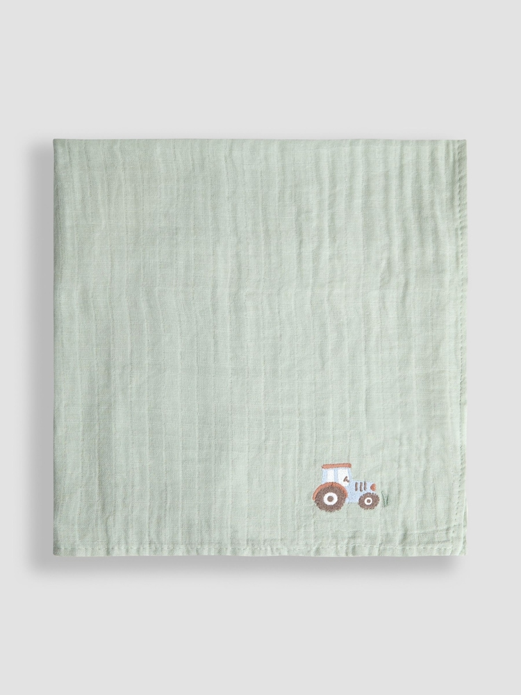 JoJo Maman Bébé 5-Pack Embroidered Muslins - Image 7 of 7 JoJo Maman Bébé 5-Pack Embroidered Muslins - Image 7 of 7