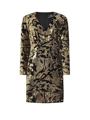 Star by Julien MacDonald Gold Abstract Sequin Mini Dress - Image 13 of 14