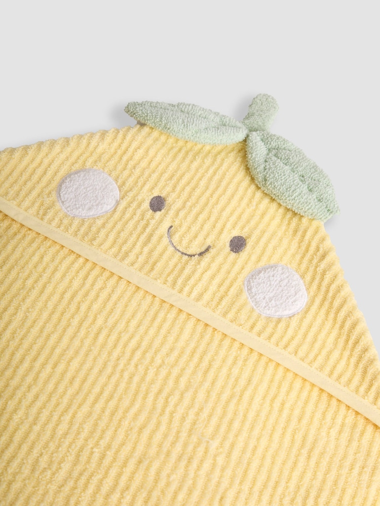 JoJo Maman Bébé Yellow Lemon Character Hooded Towel - Image 2 of 5 JoJo Maman Bébé Yellow Lemon Character Hooded Towel - Image 2 of 5