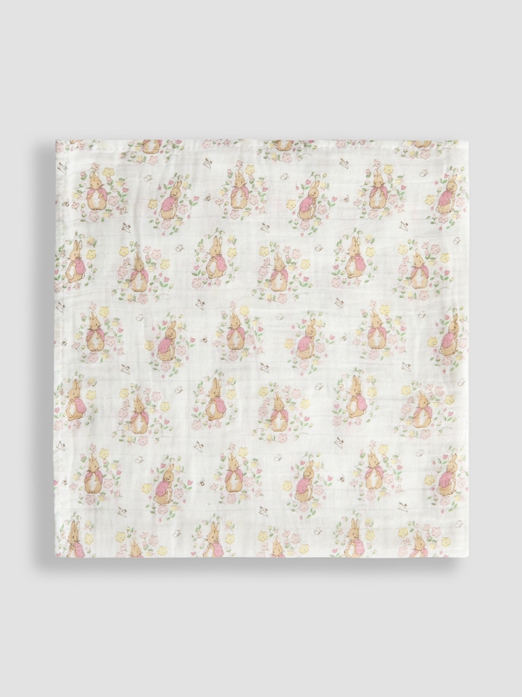 JoJo Maman Bébé 5-Pack Flopsy Bunny Embroidered Muslins - Image 5 of 5