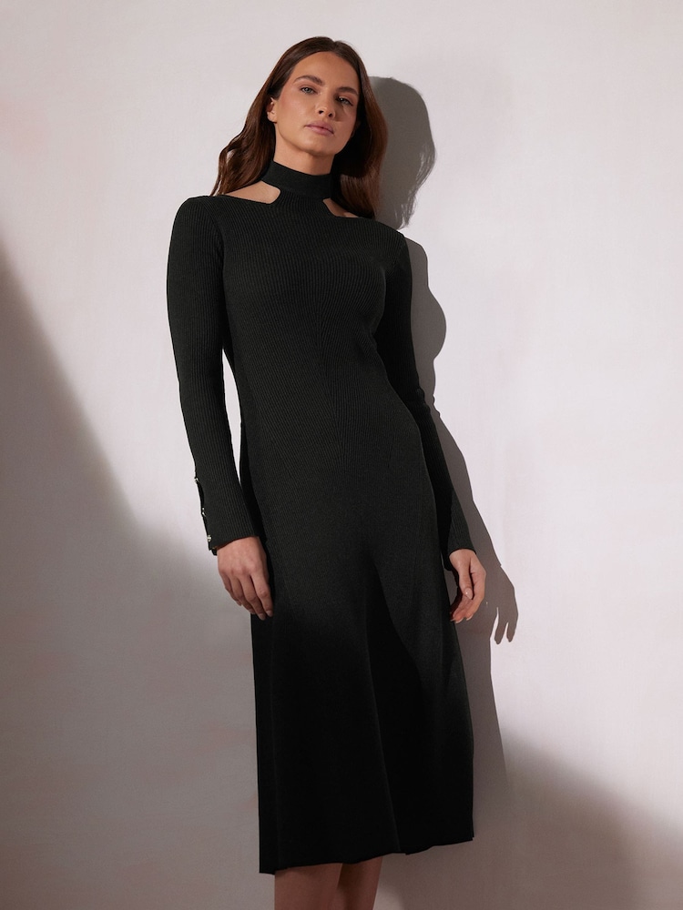 Star by Julien MacDonald Black Button Detail Longline Cardigan - Image 1 of 6 Star by Julien MacDonald Black Button Detail Longline Cardigan - Image 1 of 6