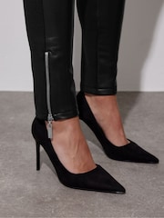 Star by Julien MacDonald Black PU Ponte Biker Leggings - Image 5 of 6