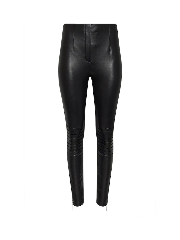 Star by Julien MacDonald Black PU Ponte Biker Leggings - Image 6 of 6