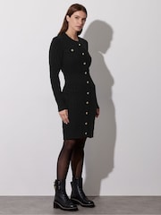 Трикотажное платье Star by Julien MacDonald с бахромой и пуговицей - Image 1 of 6
