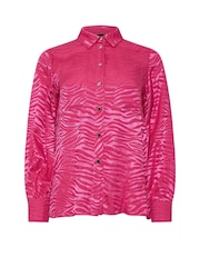 Star by Julien MacDonald Pink Animal Satin Jacquard Shirt - Image 6 of 6