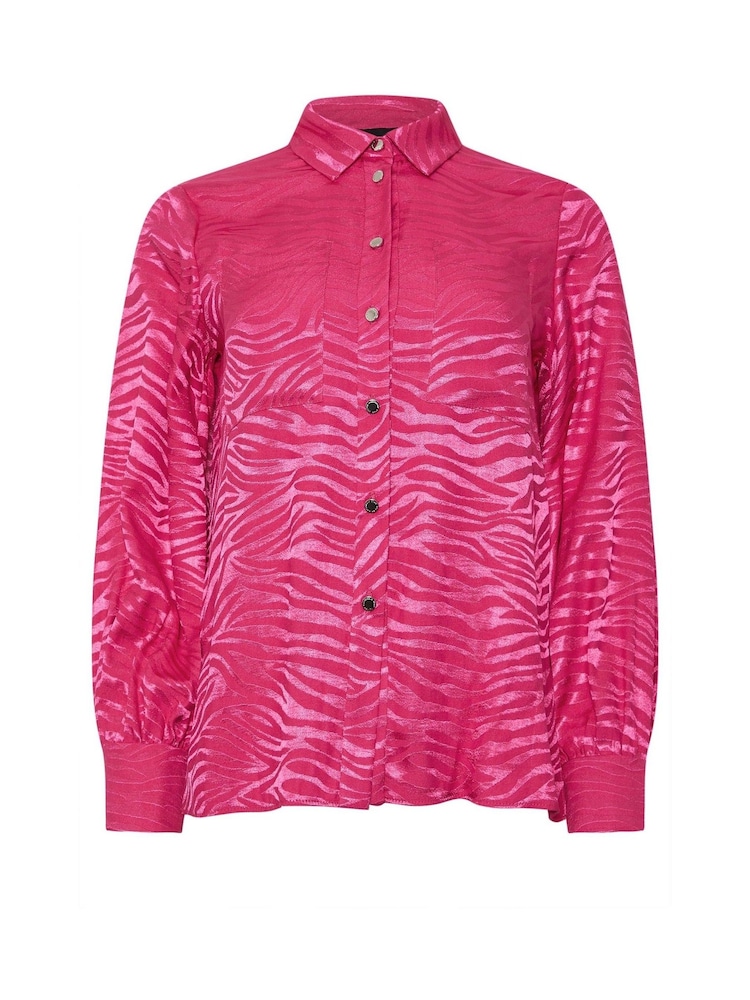 Star by Julien MacDonald Pink Animal Satin Jacquard Shirt - Image 6 of 6