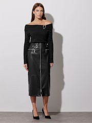 Star by Julien MacDonald Black Bardot Metal Trim Jumper - Image 1 of 6