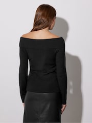 Star by Julien MacDonald Black Bardot Metal Trim Jumper - Image 4 of 6