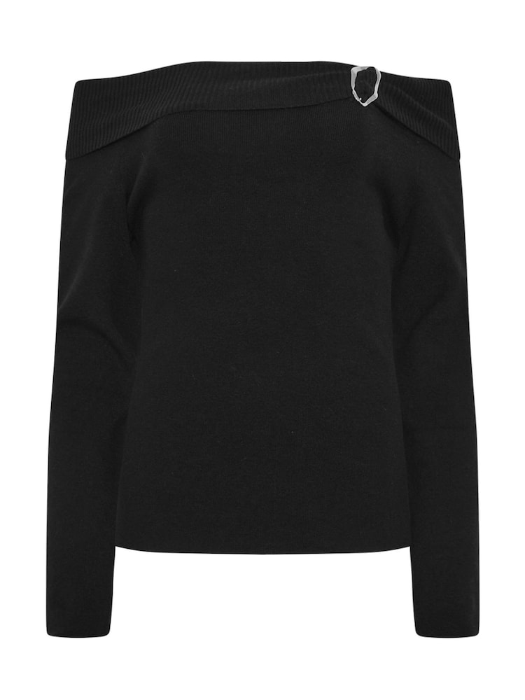 Star by Julien MacDonald Black Bardot Metal Trim Jumper - Image 6 of 6