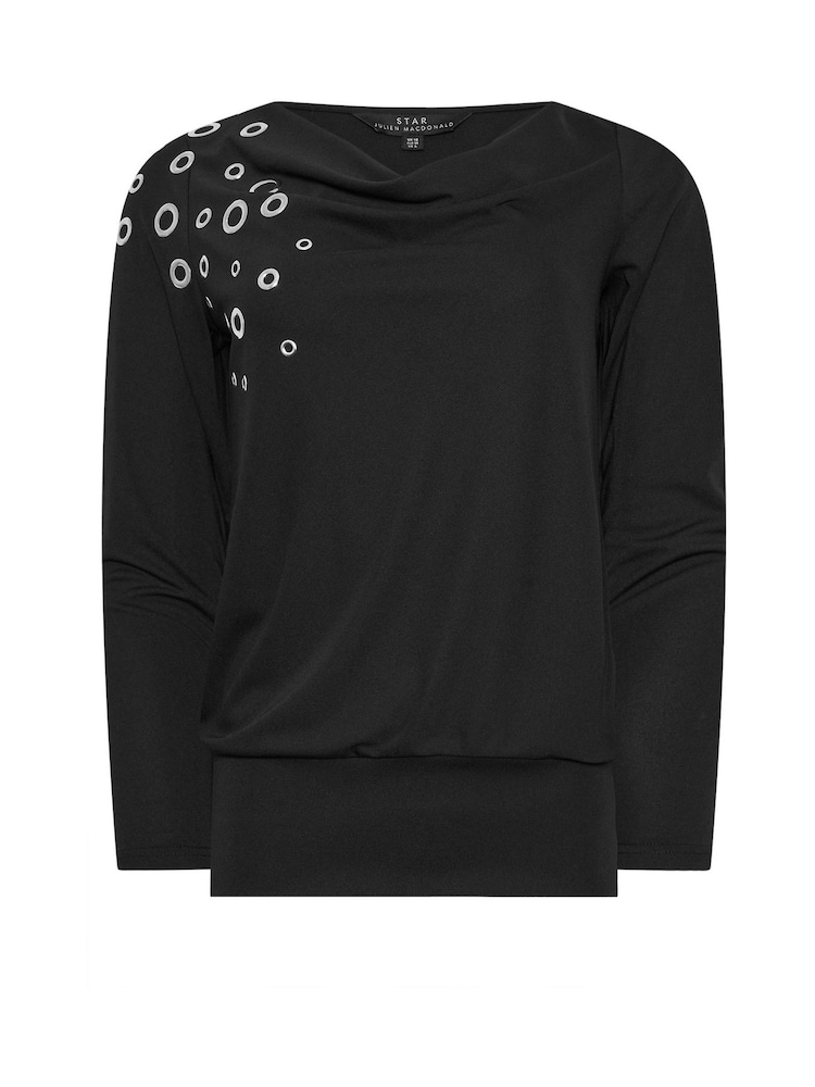 Star by Julien MacDonald Black Eyelet Detail Top - Image 5 of 5