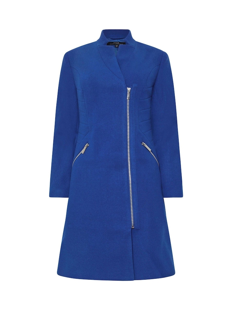 Star by Julien MacDonald Blue Zip Detail Coat - Image 5 of 5 Star by Julien MacDonald Blue Zip Detail Coat - Image 5 of 5