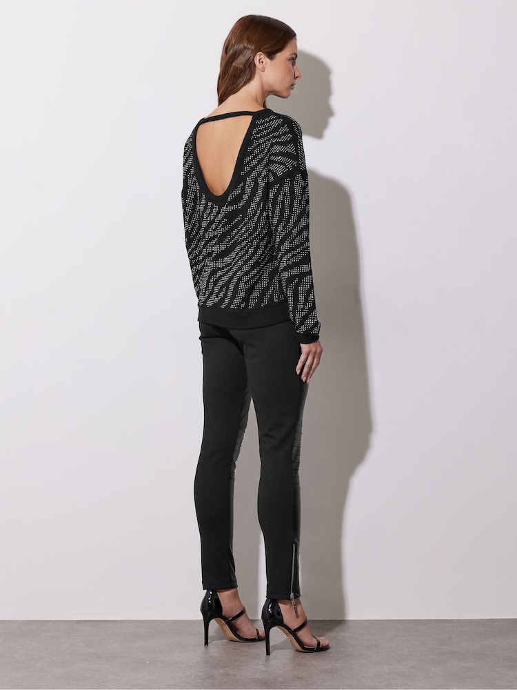 Star by Julien MacDonald Black Animal Diamante Jumper - Image 2 of 6