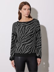 Star by Julien MacDonald Black Animal Diamante Jumper - Image 3 of 6