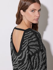 Star by Julien MacDonald Black Animal Diamante Jumper - Image 4 of 6