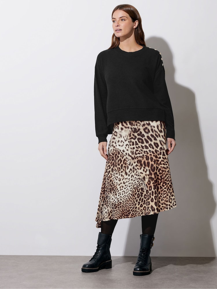 Star by Julien MacDonald Brown 2-in-1 Leopard Print Midi Dress - Image 2 of 6