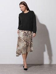 Star by Julien MacDonald Brown 2-in-1 Leopard Print Midi Dress - Image 3 of 6