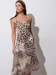 Star by Julien MacDonald Brown 2-in-1 Leopard Print Midi Dress - Image 5 of 6