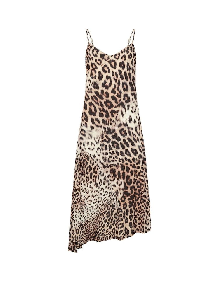 Star by Julien MacDonald Brown 2-in-1 Leopard Print Midi Dress - Image 6 of 6