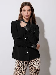 Star by Julien MacDonald Black PU Trim Shirt - Image 3 of 6
