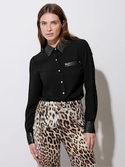 Star by Julien MacDonald Black PU Trim Shirt - Image 4 of 6