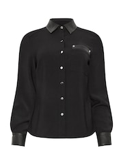 Star by Julien MacDonald Black PU Trim Shirt - Image 6 of 6