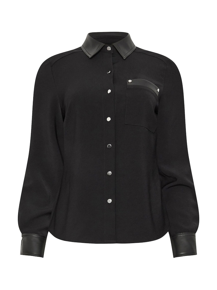 Star by Julien MacDonald Black PU Trim Shirt - Image 6 of 6