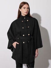 Star by Julien MacDonald Black Detail Military Cape Poncho - Image 2 of 5