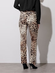 Star by Julien MacDonald Beige Brown Denim Leopard Straight Leg Jeans - Image 3 of 6