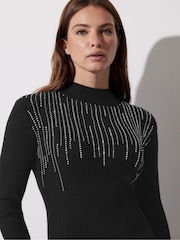 Star by Julien MacDonald Black Diamante Detail Dress - Image 4 of 6