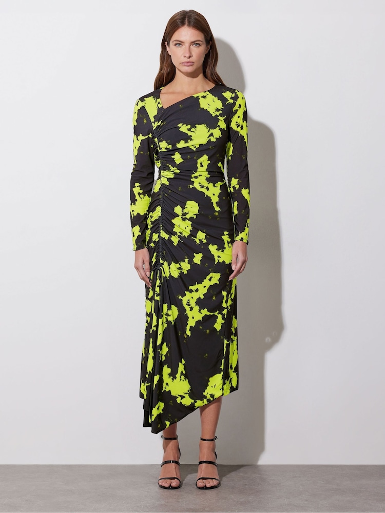 Star by Julien MacDonald Green Asymetric Ruched Dress - Image 3 of 6