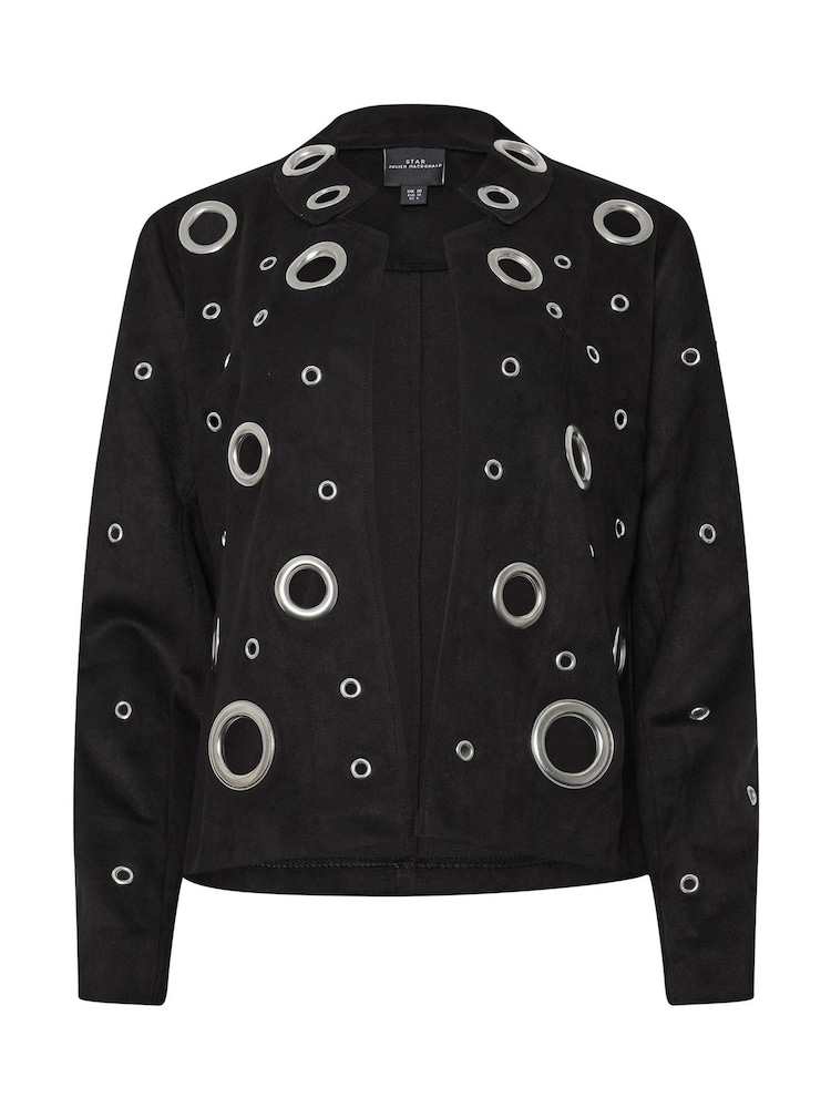 Star by Julien MacDonald Black Eyelet Detail Waterfall Jacket - Image 6 of 6