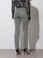 Star by Julien MacDonald Grey Eyelet Trim Boyfriend Jeans - Image 2 of 6