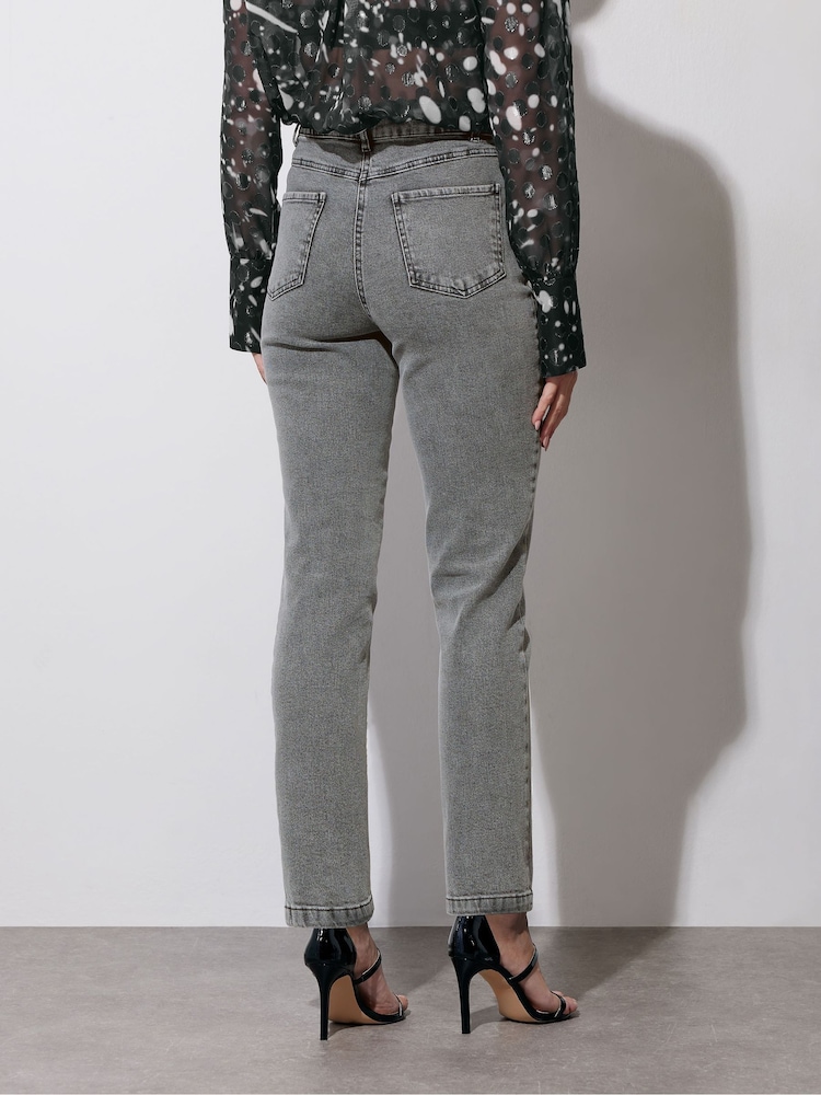Star by Julien MacDonald Grey Eyelet Trim Boyfriend Jeans - Image 2 of 6