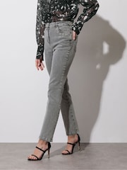 Star by Julien MacDonald Grey Eyelet Trim Boyfriend Jeans - Image 3 of 6