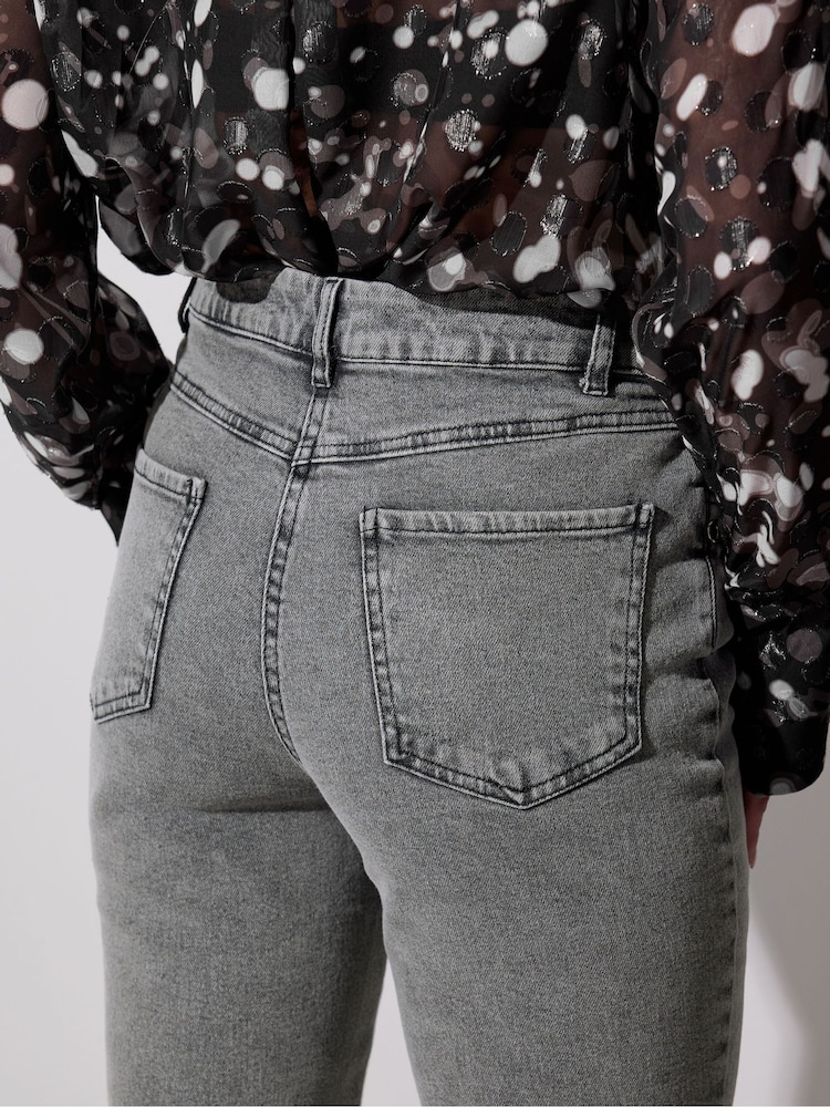 Star by Julien MacDonald Grey Eyelet Trim Boyfriend Jeans - Image 5 of 6