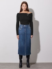 Star by Julien MacDonald Blue Eyelet Skirt - Image 1 of 6