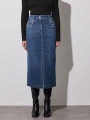 Star by Julien MacDonald Blue Eyelet Skirt - Image 3 of 6