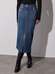 Star by Julien MacDonald Blue Eyelet Skirt - Image 4 of 6