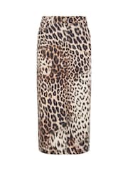Star by Julien MacDonald Natural Animal Denim Midi Skirt - Image 6 of 6