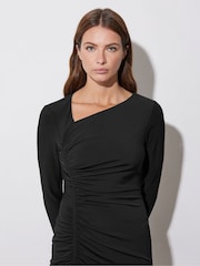 Черный - Star by Julien MacDonald Asymetric Ruched Dress - Image 3 of 6