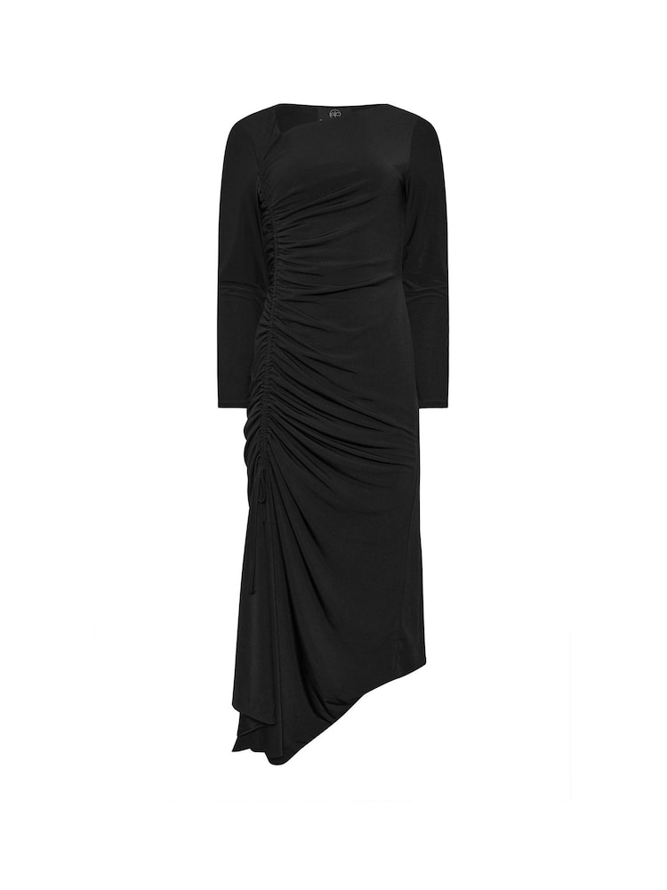 Черный - Star by Julien MacDonald Asymetric Ruched Dress - Image 6 of 6