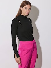 Star by Julien MacDonald Black Button Detail Knitted Jumper - Image 4 of 6