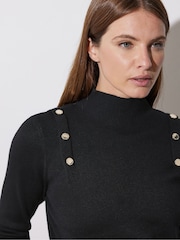 Star by Julien MacDonald Black Button Detail Knitted Jumper - Image 5 of 6