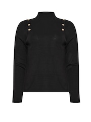 Star by Julien MacDonald Black Button Detail Knitted Jumper - Image 6 of 6