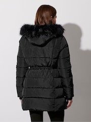 Star by Julien MacDonald Black Faux Fur Trim Padded Jacket - Image 4 of 6