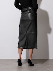 Star by Julien MacDonald Black PU Zip Detail Skirt - Image 3 of 5