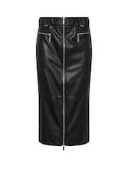 Star by Julien MacDonald Black PU Zip Detail Skirt - Image 5 of 5