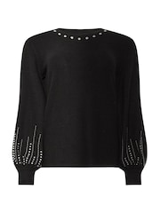 Star by Julien MacDonald Black Knitted Stud Detail Jumper - Image 6 of 6