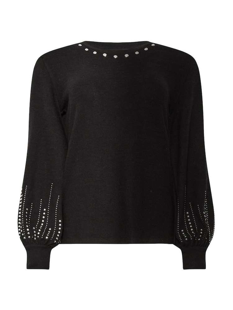 Star by Julien MacDonald Black Knitted Stud Detail Jumper - Image 6 of 6